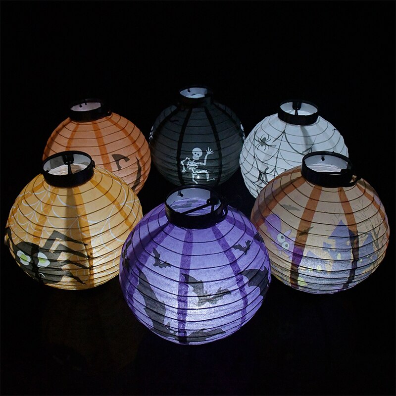 Halloween LED citrouille lanterne horreur lueur araignée crâne chauve-souris lampe à LED Halloween maison fête suspendus lustre décoration