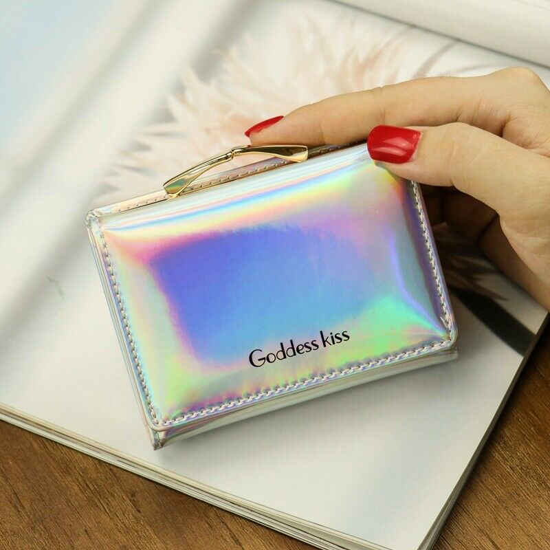 Frauen Mini Quaste Brieftasche Karte Halfter Kupplung Geldbörse Leder Handtasche Geldbörse Tasche: Silber