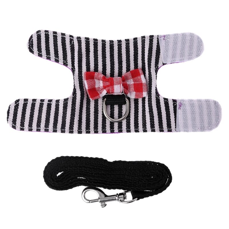 Harnais pour petit animal domestique, ensemble de laisses, furet cochon d'inde Hamster, sangle de poitrine, harnais souple réglable: 1 / Bust 14cm-17cm