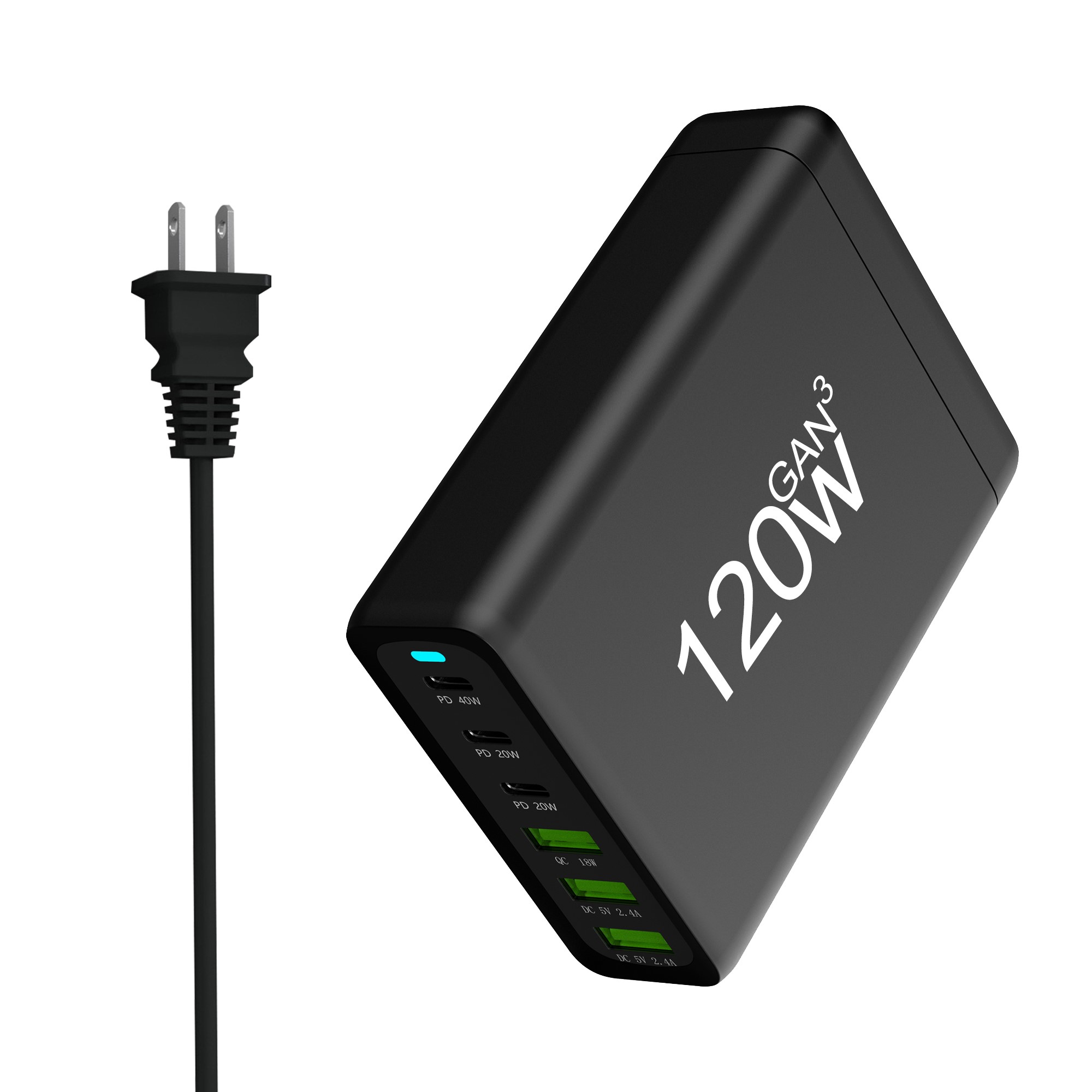 120w 200w gan oplader 6 poorten usb type c pd oplader snellader 3.0 usb type c snellader mobiele telefoon usb oplader: Vk