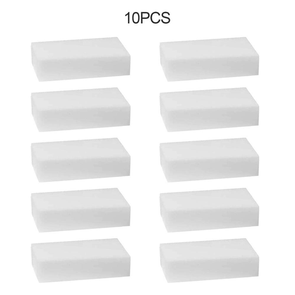 100pcs/lot White Magic Sponge Cleaner Eraser Multi-functional Cleaner Melamine Sponge for Kitchen Bathroom Cleaning: 10 pcs