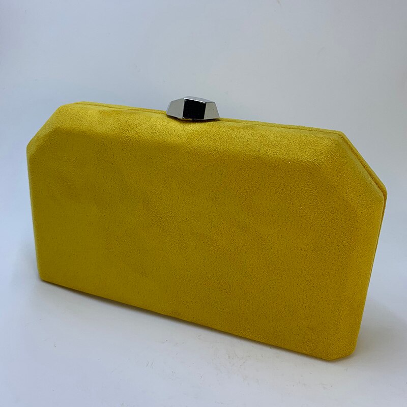 Nuphia Suede Evening Clutch Bags and Party Bags for Womens: Yellow