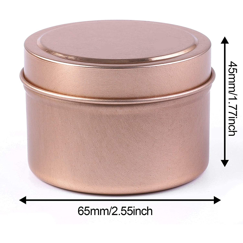 12 Pieces Candle Tin Candle Containers 4 Ounces Candle Jars for Candle Making Arts Crafts, Storage, and More (Rose Gold)