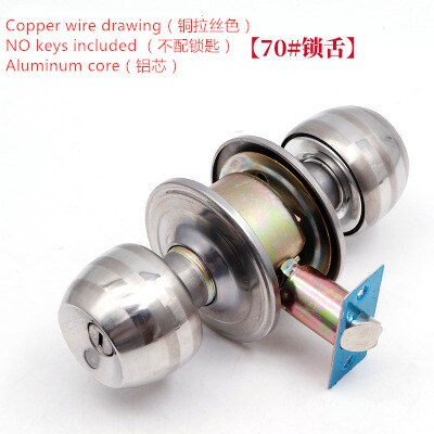 Stainless Steel alloy Locks Round Ball key lock Door Knob pull handle Entrance Passage Bathroom Internal Anti Theft Hardware: 4