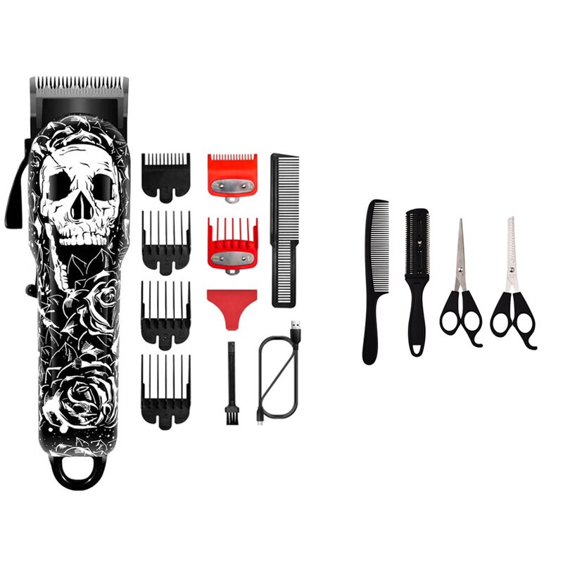Kapperszaak Tondeuse Professionele Tondeuse Oplaadbare Kapper Elektrische Mannen Cordless Kapsel Verstelbare Keramische Blade: 02