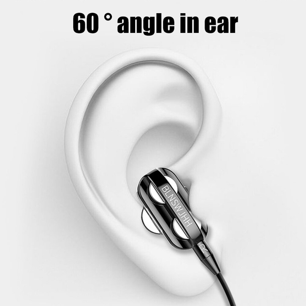 Uniwersalny 2-ruchu cewka słuchawki w-ucho ciężki bas stereofoniczny przewodowe słuchawki sport muzyka słuchawki z mikrofonem dla Xiaomi tablet telefon