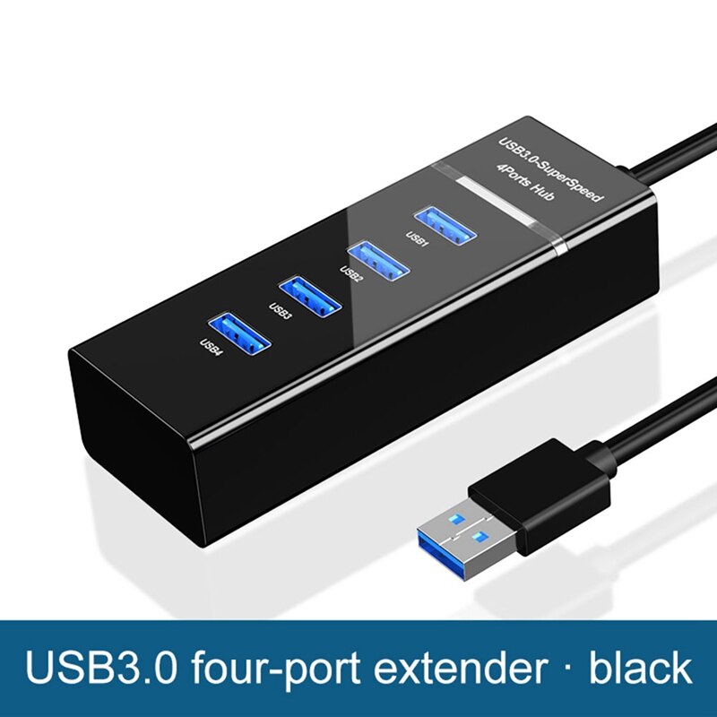 Ultra-High-Speed Portable USB 3.0 Hub, 4-Port Hub Data Synchronization Adapter, for Notebook Computers