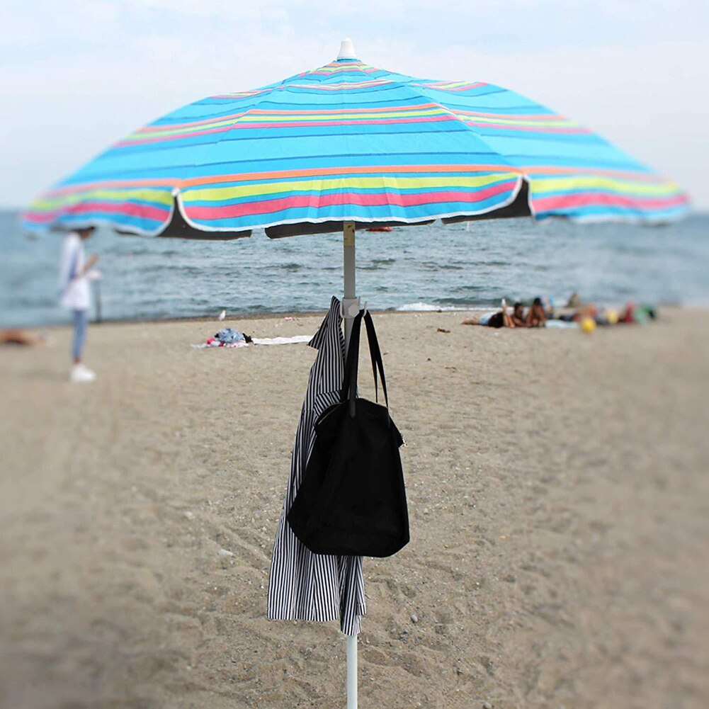 TAGVO Hangende strandparaplu, 2 stuks, 4-punts plastic parapluhaken, ophangen voor doeken, hoeden, kleding, camera, zonnebril, tassen, duurzaam, geschikt voor strand, campingreizen