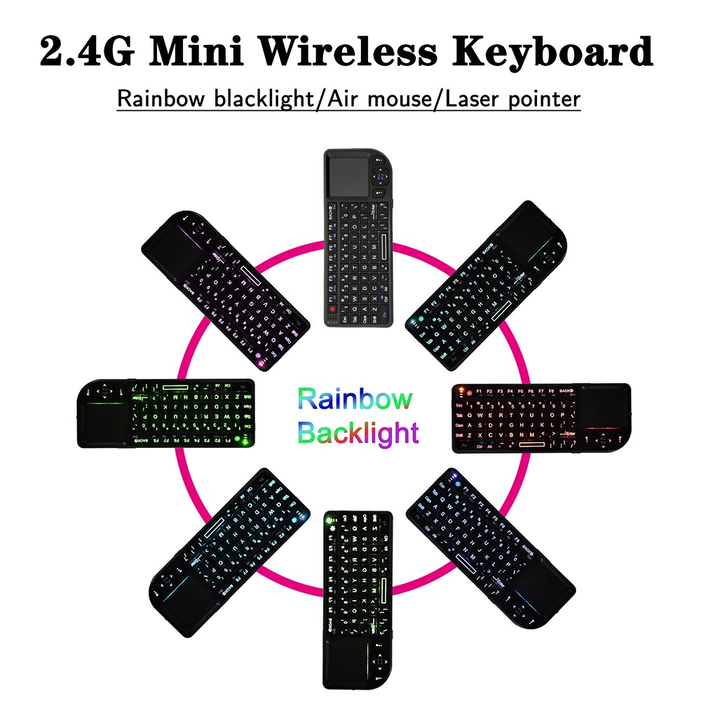 Kebidumei 2.4g rf mini draadloos toetsenbord 3 in: 1 mini handheld qwerty + touchpad muis voor pc notebook smart tv