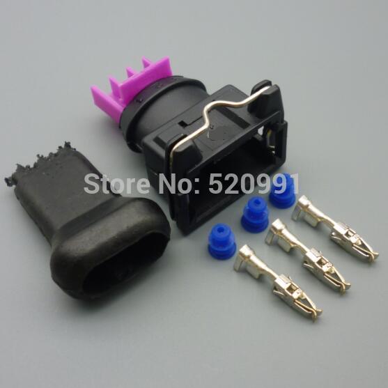 shhworldsea 3.5mm Female And Male 3 Pin Wire Connector For Bosch EV1 Electrical Connectors Automotive Plug: 1set female