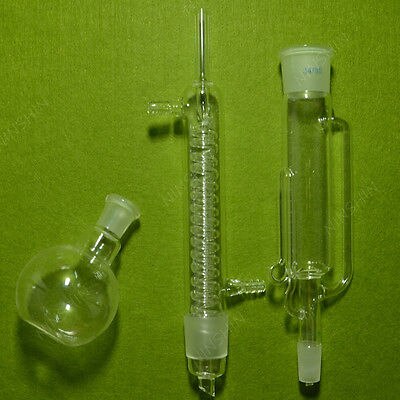 150 ML, Glas Soxhlet Auszieher mit Spule Kondensator und Eine Flache Boden Glaskolben