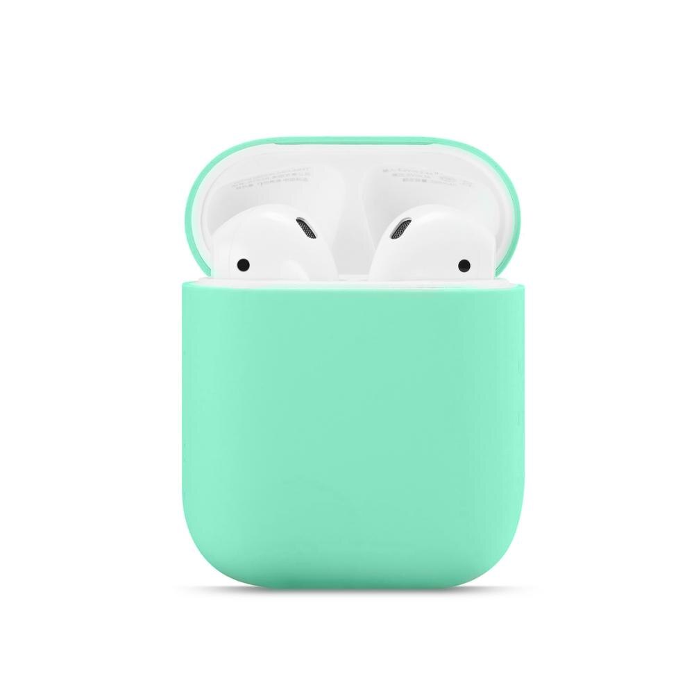 Dla Airpods 1/2 miękkie silikonowe słuchawki pokrywa Air Pods Case Earpods akcesoria zestaw słuchawkowy rękaw ochronny Apple Airpods 2 Case: Green
