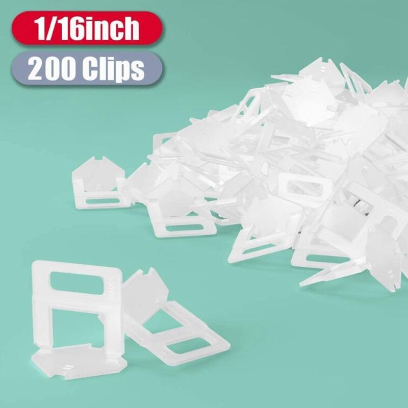 200PCS Tile System Clips 1/16 inch Tile Leveler Spacers More Flexible Combination for Tile Leveling Installation