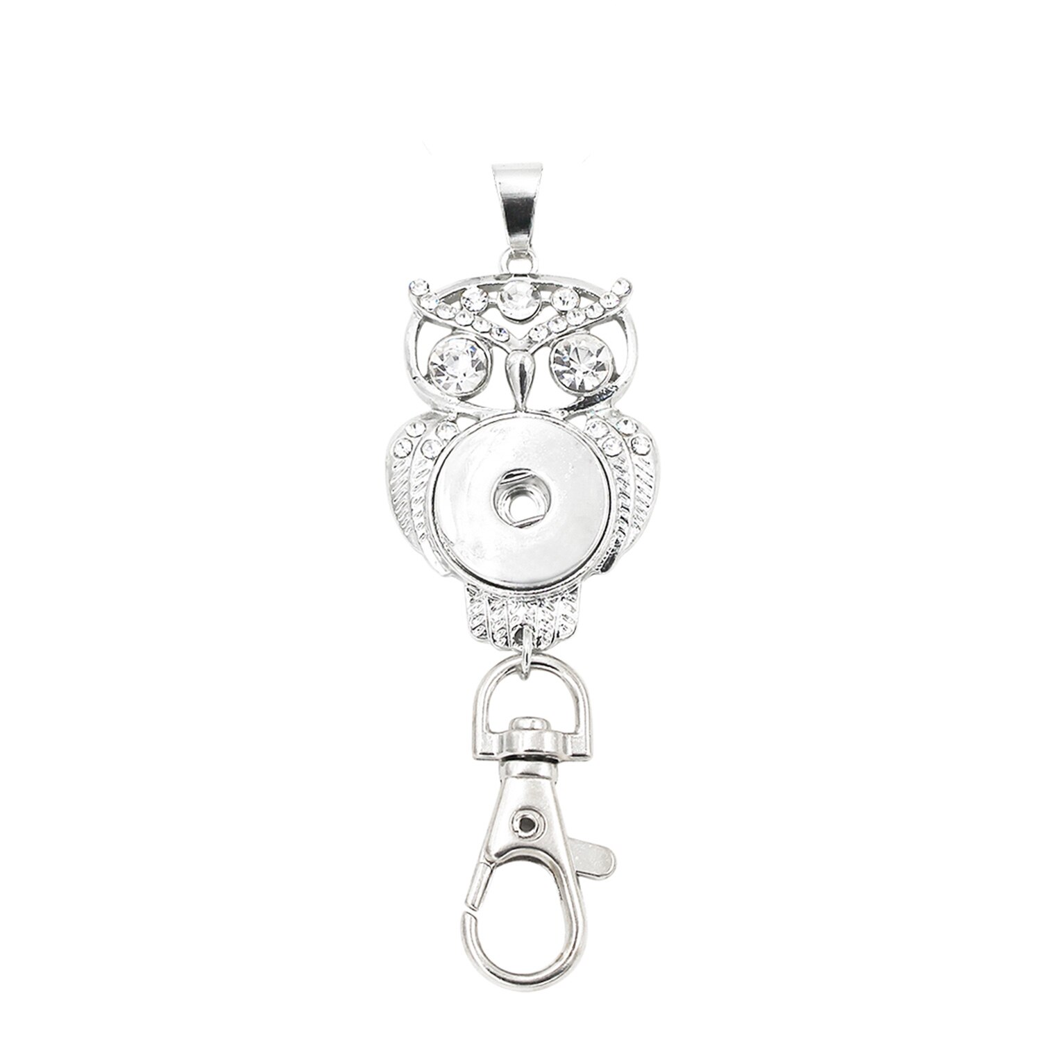 Id-clip, drukknoop voor badgehouder, lanyard, ketting, sieradenbedels, hanger, clip, kantoor-id-houder: Z6