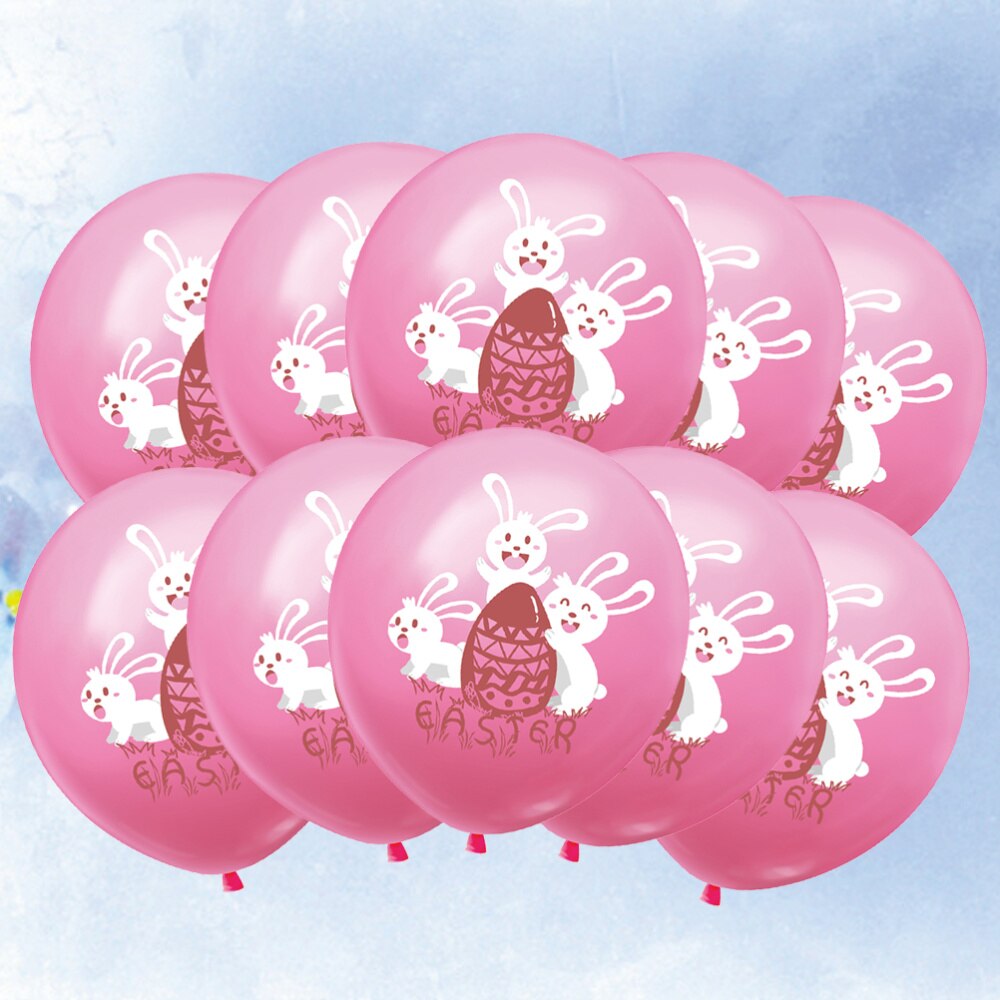 30Pcs Pasen Ballonnen Mooie Decor Ballonnen Cartoon Konijn Gedrukt Ballonnen Unieke Latex Ballonnen Voor Party Festival (Wit + pi: Pink