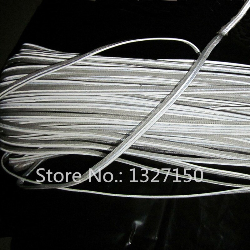 10Mm X 50M Reflecterende Piping Stof Strip Rand Braid Trim Tape Naaien Voor Kleding Tas Cap Broek