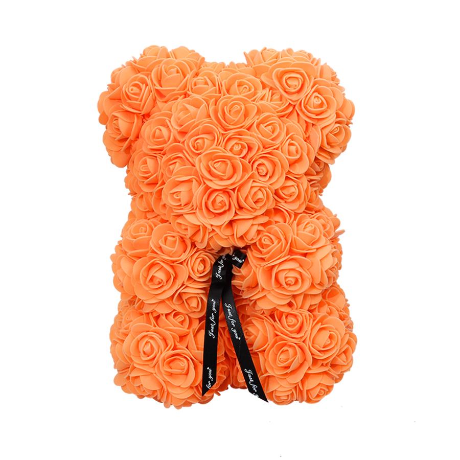 gros pas cher 25cm ours rouge Rose ours en peluche Rose fleur artificielle décoration de noël pour les femmes saint valentin: A4