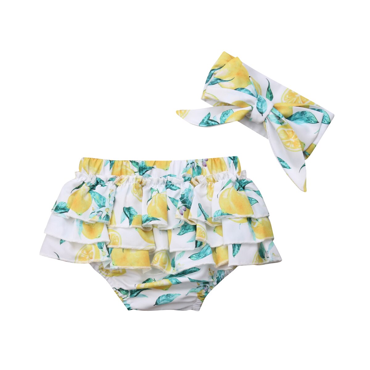 Nyfødt baby pige blomster korte trusser pandebånd outfit tøj sæt: Blå / 6m