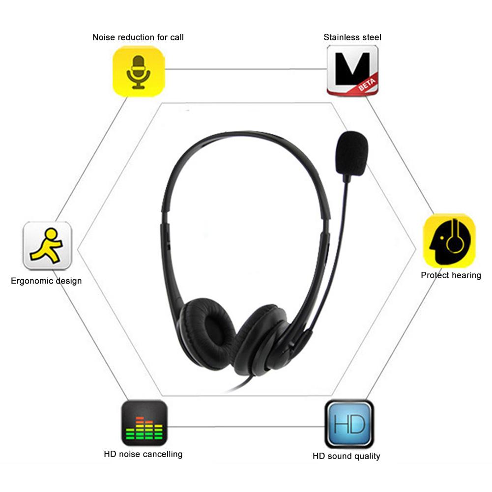 USB Telephone Computer Headset with Microphone Noise Cancelling and Volume Controls for Computer Laptop PC Gaming