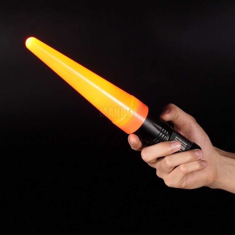NITECORE NTW25 Led Light Diffuser Traffic Wand Cone Tip Suitable for The Flashlight with Head of 25.4mm Red Security Alert baton