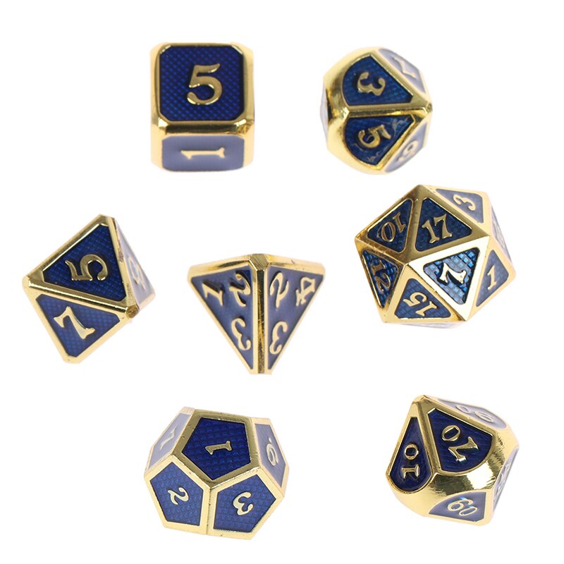 7 PCS/ metal dice RPG MTG dice italics dice polyhedral dice: B