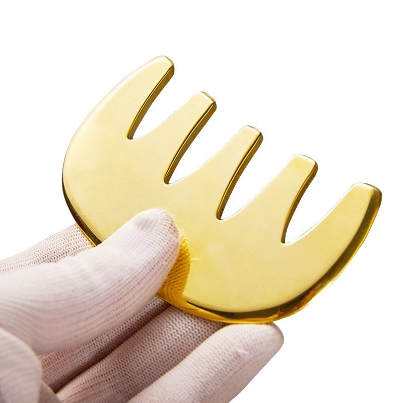 Pure Brass Copper Guasha Board Scraper Neck Body Meridian Scrapping Muscle Relaxing Acupuncture Stimulation Physical Therapy