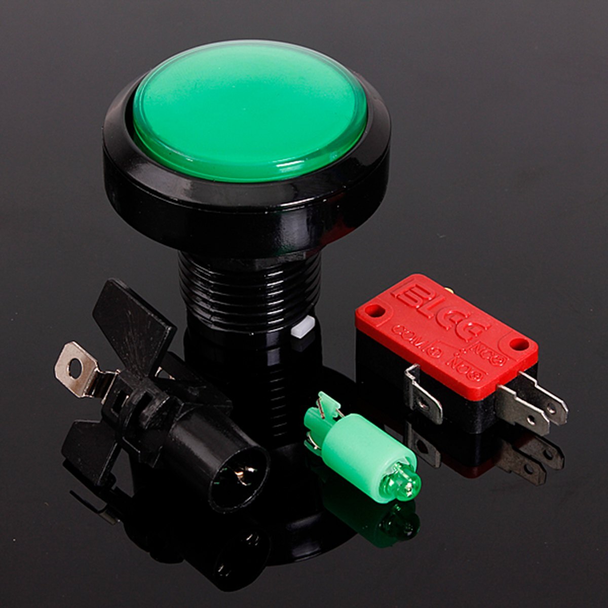 45mm Push Button Arcade Button Led Micro Switch 5V/12V Power Button Switch Set Green/Yellow/Red/White/Blue