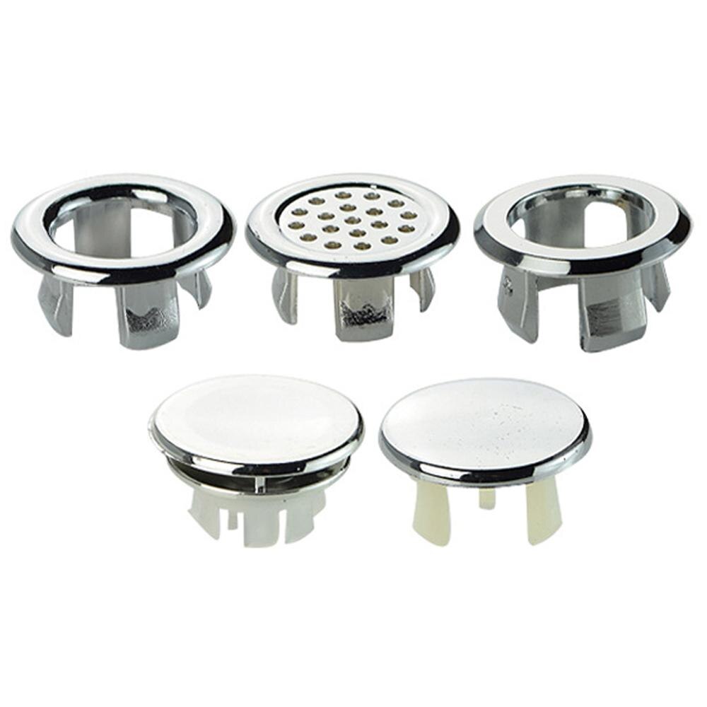 Kitchen Bathroom Basin Sink Overflow Ring Round Overflow Ring Accessories Silver Wash Basin Insert Hole Cover Cap Spare Cover