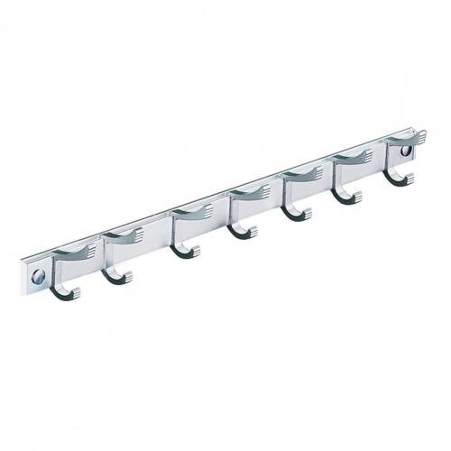 Hook Rack Sturdy Punch-free 2 Colors Coat Rack Hook Cupboard Leave Trace Space Aluminum Durable Portable: Silver 5