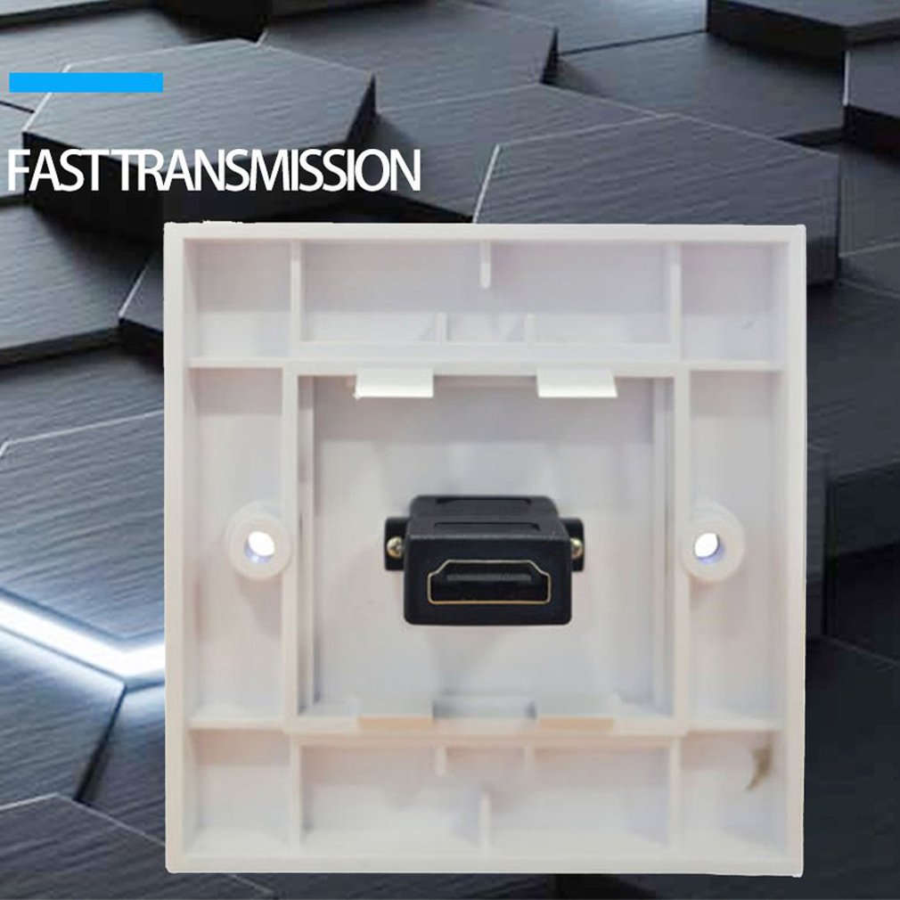 Single Ports HDMI Lead Wall Plate Full HD 1080P TV Cable Faceplate Connector Plate White