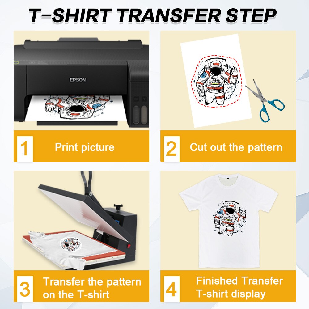 A4 30 Blätter Sublimation Wärme Übertragung Papier Für DIY Stoffe Kleidung T-Shirt Tasse Tasche inkjet Druck für Inkjet Drucker