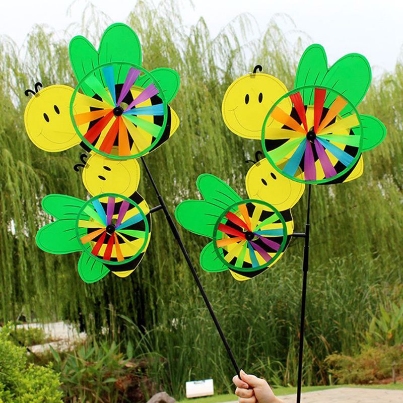 3D Large Cute Animal Bee Windmill Wind Spinner Whirligig Yard Garden Decor Outdoor Classical Toys