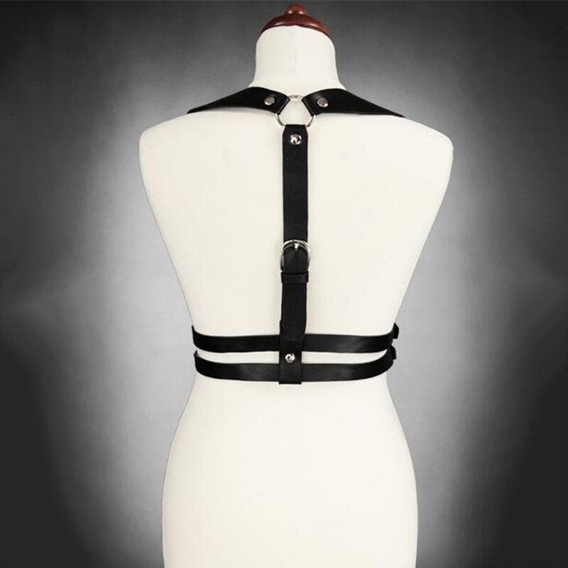 Harnais de poitrine gothique en cuir PU pour hommes, bretelles de gilet, ceintures de taille, Costumes de Cosplay, Punk rétro