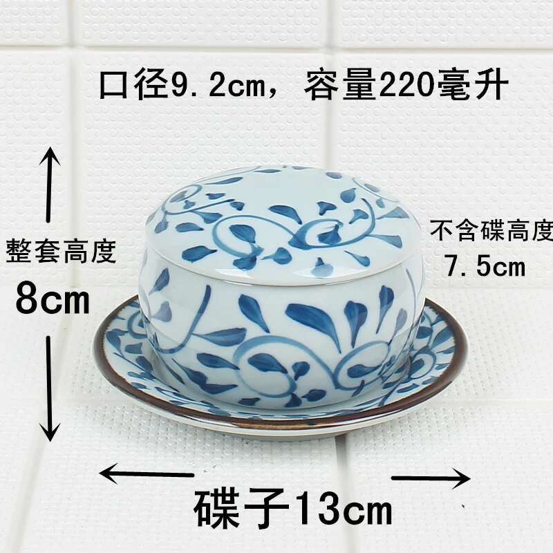 Filles à vapeur avec couvercle, bol à pudding en céramique, tasse à vapeur à œufs japonaise, Dessert, accent d'oiseau, petit bol à soupe aux œufs: Or