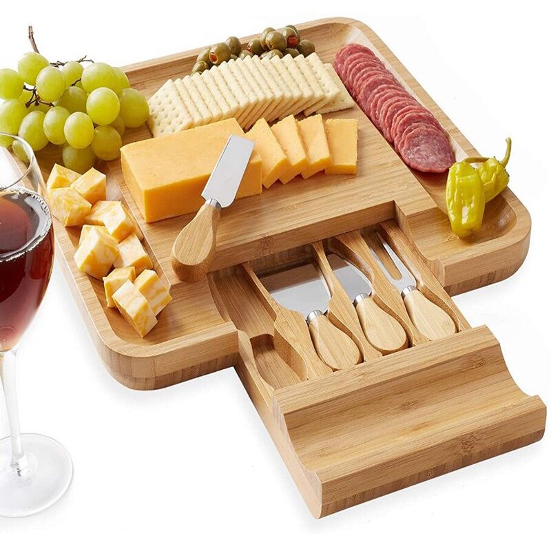 Bamboo stick, drawer, cheese board, sliced board, square cheese board kitchen board chopping board cutting board storage доска