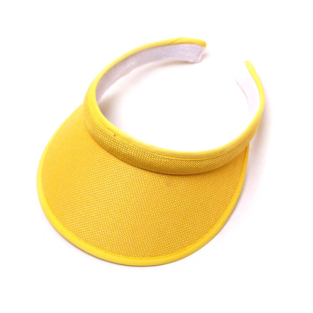 Männer Frauen Sommer Hüte Sonnenhüte Einstellbare Sport Stirnband Klassische Sonne Sport Visier Hut Cap Freien Reise Wandern Einfache Kappe: Yellow 