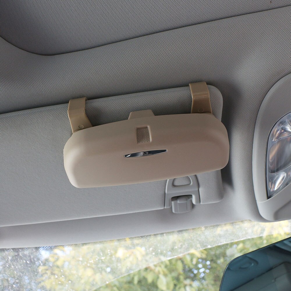samochód stylizacja podkładki strąk szklanki schowek na okulary Organizer robić kart skrzynka dla Volvo XC60 XC70 XC90 S40 S60 S80 V40 V50 V60 V70 akcesoria: podwójnie Clips Beige