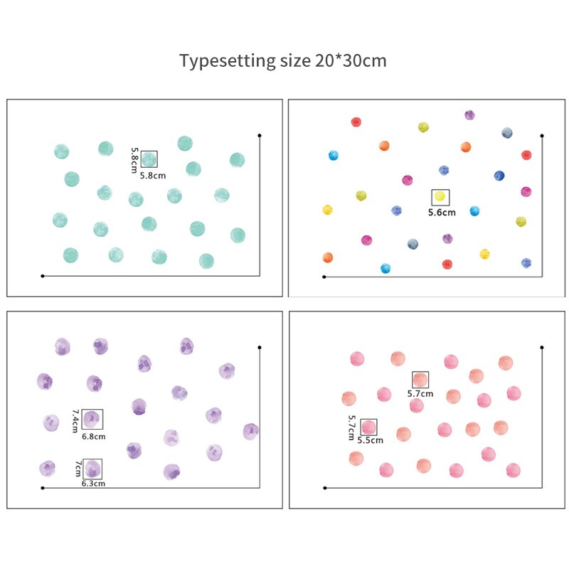 Watercolor Mint Green Wave Dot Stickers Children's Room Kindergarten Layout Wall Stickers