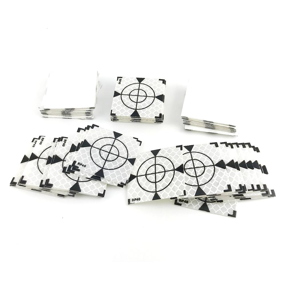 100pcs 40x40mm Reflector Sheet For Total Station Surveying white + Triangle Reflective Sticker size 30x30 60x60 50x50 mm