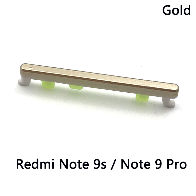 Dla Xiaomi Redmi Note 9S boczny przycisk głośności + włącznik/wyłącznik boczny zestaw dla Xiaomi Redmi Note 10 Pro boczny przycisk głośności: Note 9s Gold