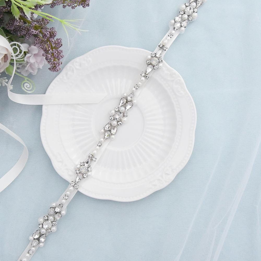 Cinturón para vestido de novia cinturón con cuentas para vestidos cinturones con estrás de perlas para Mujer Accesorios nupciales Braut Hochzeitsgürtel S488
