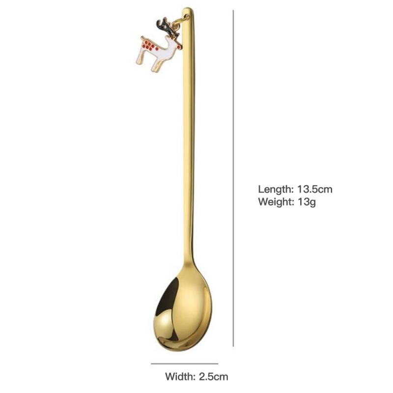 2 farben Edelstahl Kaffee Löffel Weihnachten Dekorative Geschirr Caps Besteck Halter Weihnachten Decor Tasche Tee Zubehör: 09