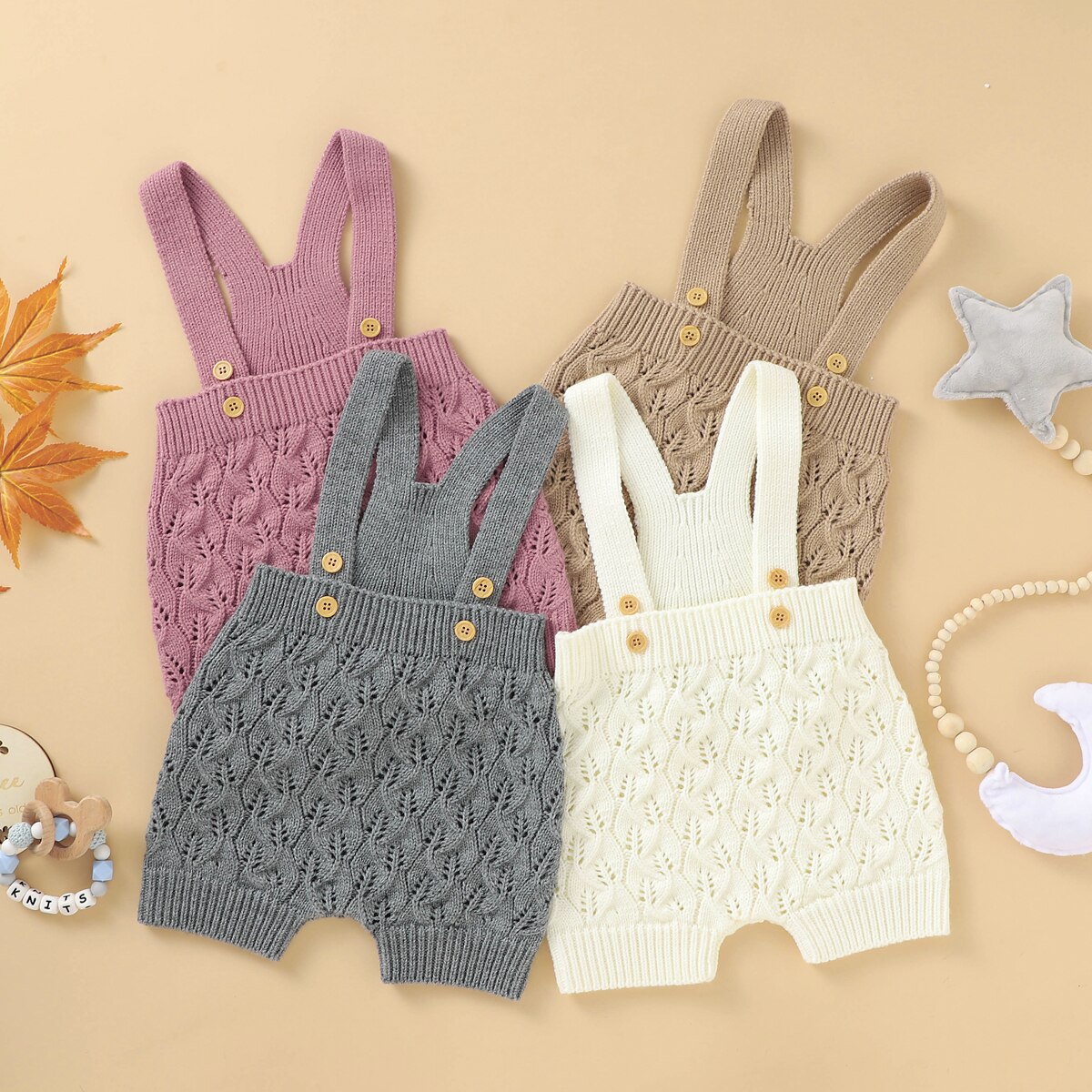 Salopette en tricot sans manches pour bébés, barboteuse une pièce de couleur unie, vêtements d'automne pour bébés filles et garçons