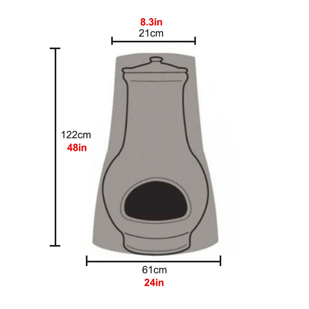 122 x 21 x 1cm have skorsten/chiminea skorstensdæksel beskytter solstøv vind vandtæt udendørs stor terrassevarmer dæksel