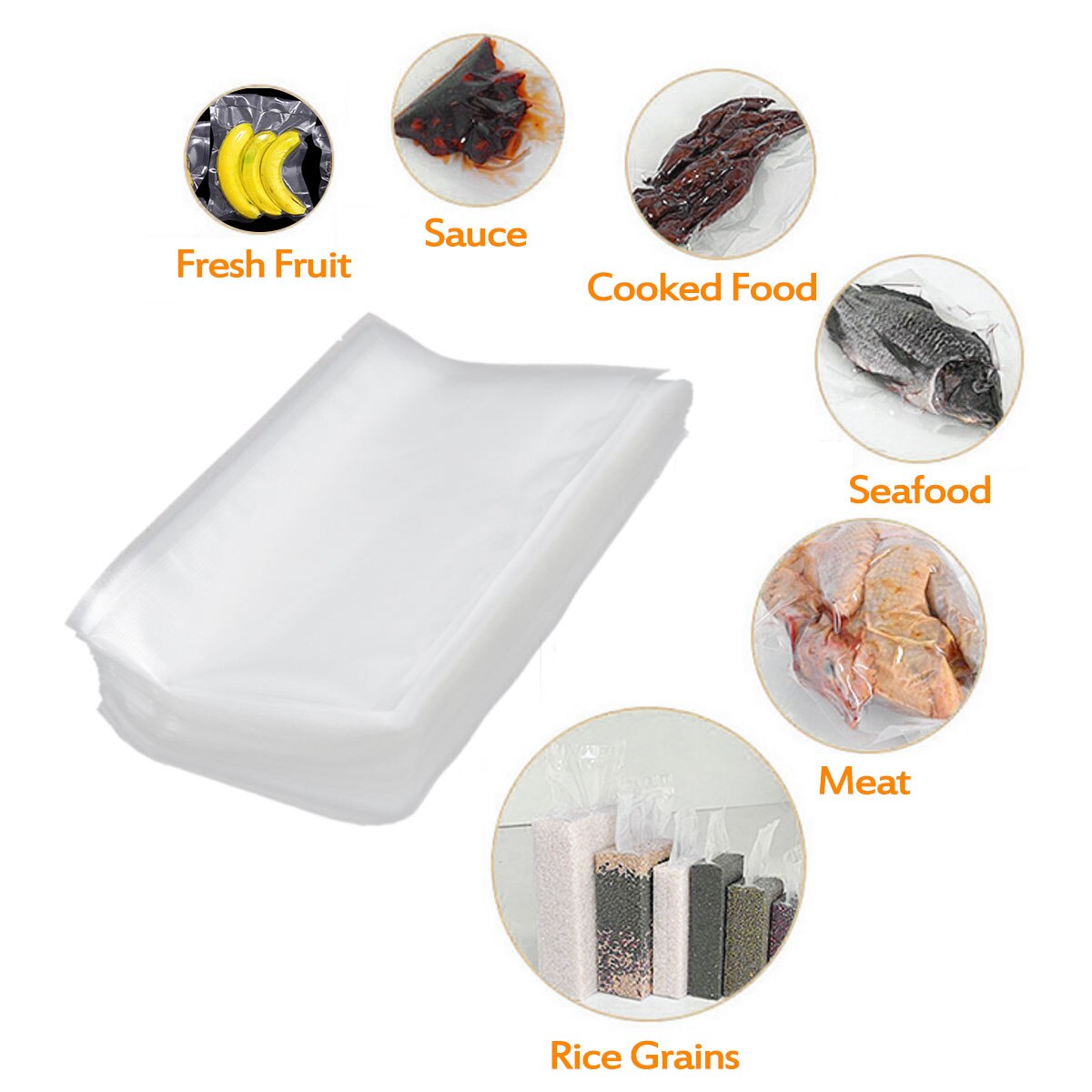 Elektrische vacuümsealer, automatische commerciële huishoudelijke sealmachine met 15 sealzakken voor het bewaren van voedselverpakkingen: 100pc zakken