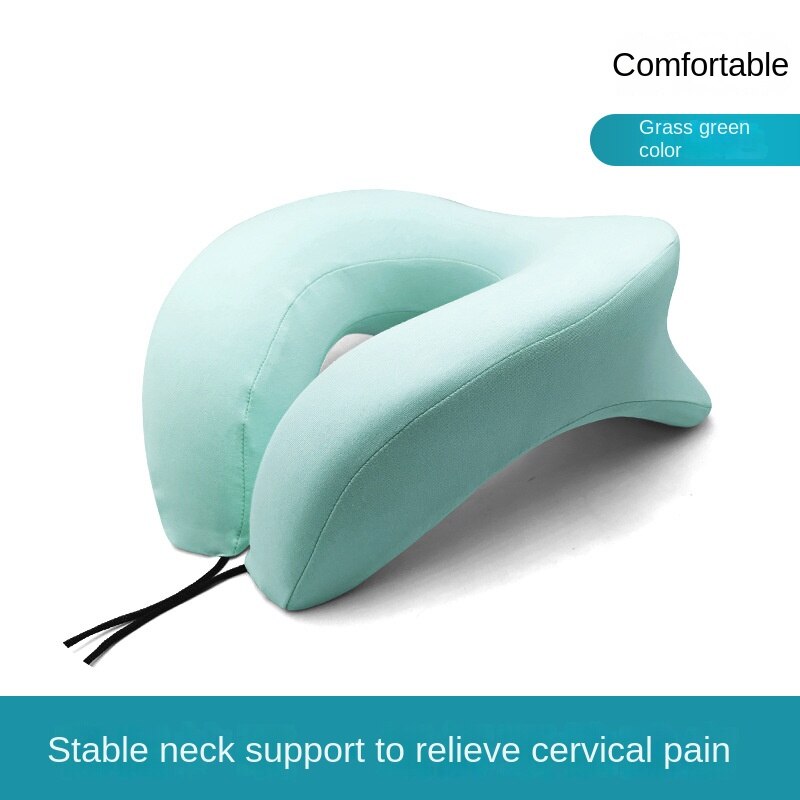 U Shaped Breathable Travel Pillow Portable Neck Car Plane s Stretcher Ring Bearer: Green 28x33x14cm