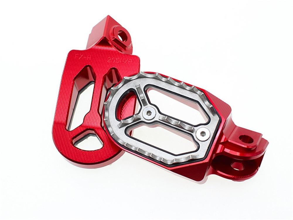 CNC MX Aluminium Crossmotor Pit Motorcross Voetsteun Voetsteunen Pedaal Footpeg Voor Husqvarna KTM 85cc-530cc Alle 2005- Voetsteunen: Rood