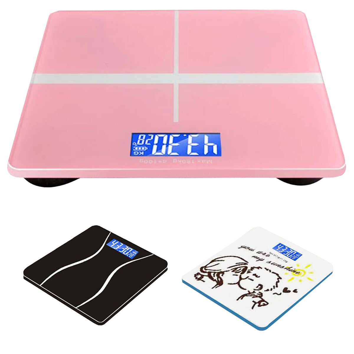 LED screen 180KG Digital Weighing Scale Electronic USB Rechargeable Weight Scale with Temperature Display