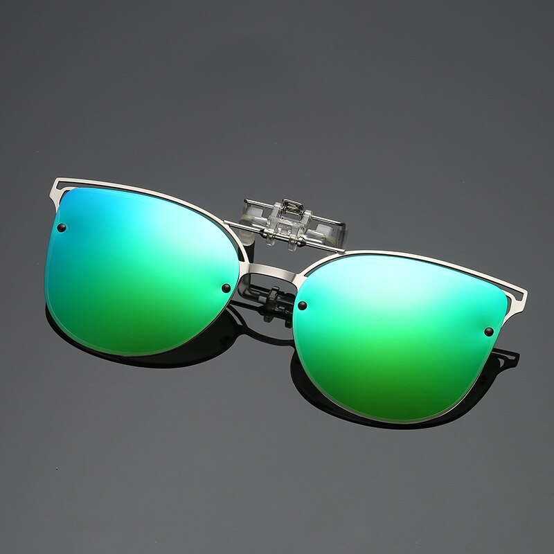 Yooske luksus polariseret klip på solbriller kvinder, der kører nattesyn linse kat øje solbriller damer briller med pose klud: Grøn