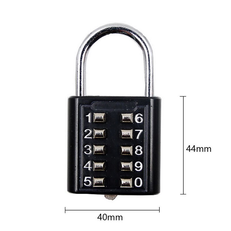 Digit Push Password Lock 4 Colors 10 Digit Push Button Combination Padlock 5 Digit Locking Mechanism Zinc Alloy Anti-theft